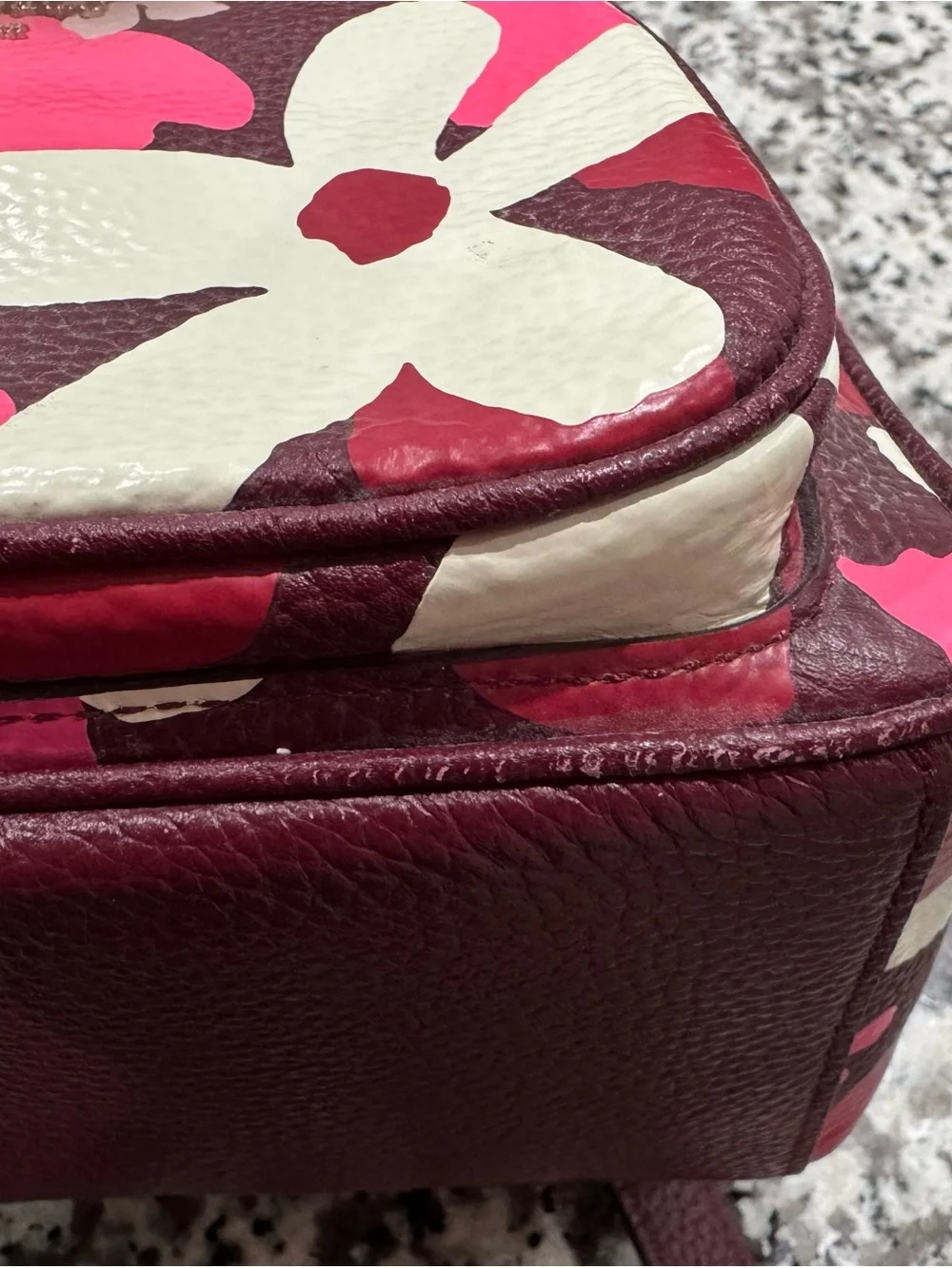Kate Spade WKRU7023 Jackson Forest Floral Leather Backpack M Pink Multi Florals